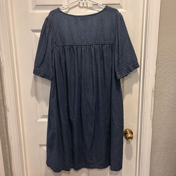 National Vintage Floral Mumu House Dress Embroidered Short Womens 1X‎ Cotton - Picture 8 of 8